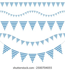Set Garlands Oktoberfest Seamless Diamond Pattern Blue