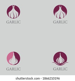 set of Garlic logo icon symbol design vector illustration