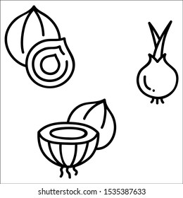 Set of garlic vector icons, isolated on white background.