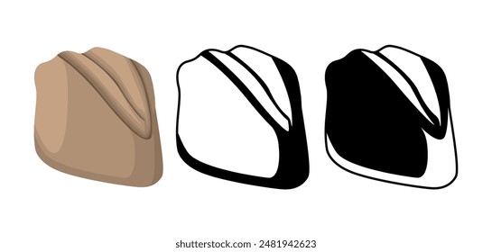 set garrison cap icon vector military cap illustration