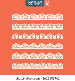 Set garter lace ornament vector cutting file for cut-out design