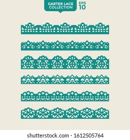Set garter lace ornament vector cutting file for cut-out design