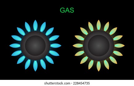 set of gas burners icon