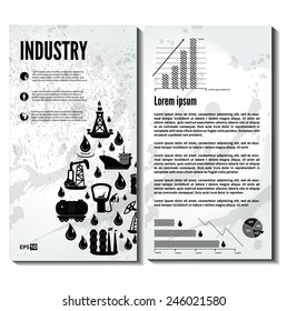 Set of gas fuel station car oil petrol auto service concept flat business banner for infographics design web elements vector illustration