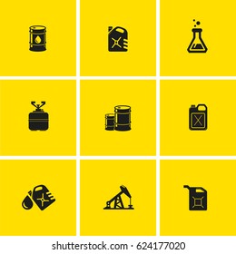 Set of gasoline icons.