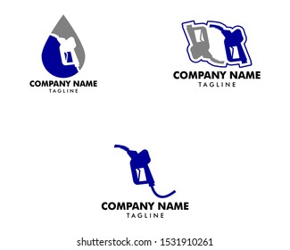 Set of Gasoline Pump Nozzle Logo Template Design