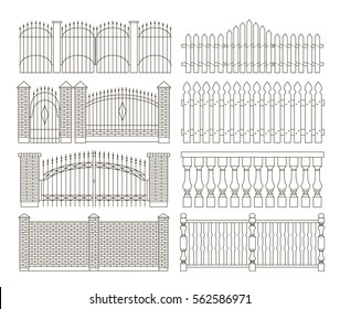 Set of gates and fences