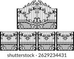 Set of gates and fences vector image
