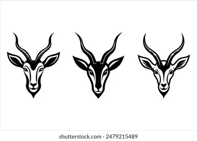 A set of Gazelle Head Logo Vector