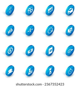 Set Gear and arrows as workflow process concept, Cryptocurrency coin Bitcoin, Business hierarchy organogram infographics, Computer monitor mobile phone bitcoin and Clock 24 hours icon. Vector
