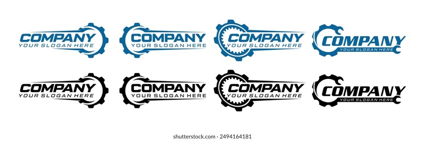 set of gear automotive factory industry engineering logo design template