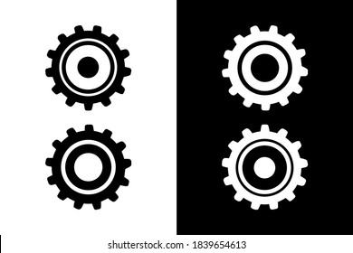 Set of gear circles concept on black and white color. Very suitable in various business purposes, also for icon, symbol and many more.