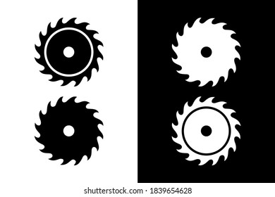 Conjunto de conceptos de círculos de engranajes en color blanco y negro. Muy adecuado para diversos fines comerciales, también para ícono, símbolo y muchos más.