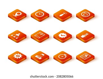 Set Gear with dollar symbol, Man headset, Referral marketing, Envelope, Stopwatch and Approved and check icon. Vector