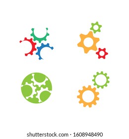 Set gear icon logo vector icon illustration