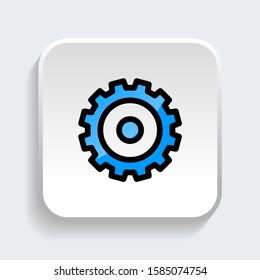 Set of gear icon. symbol of setting or configuration with trendy filled line style icon for web, logo, app, UI design. isolated on white background. vector illustration eps 10