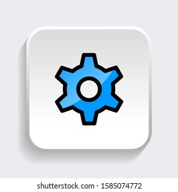 Set of gear icon. symbol of setting or configuration with trendy filled line style icon for web, logo, app, UI design. isolated on white background. vector illustration eps 10