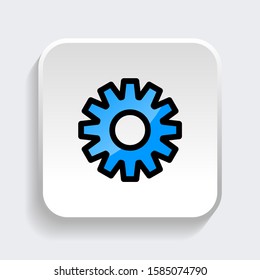 Set of gear icon. symbol of setting or configuration with trendy filled line style icon for web, logo, app, UI design. isolated on white background. vector illustration eps 10