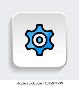 Set of gear icon. symbol of setting or configuration with trendy filled line style icon for web, logo, app, UI design. isolated on white background. vector illustration eps 10