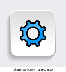 Set of gear icon. symbol of setting or configuration with trendy filled line style icon for web, logo, app, UI design. isolated on white background. vector illustration eps 10