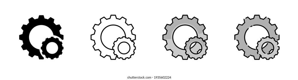 Set of gear set icon vector design