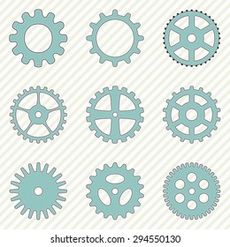 Set of gear icons