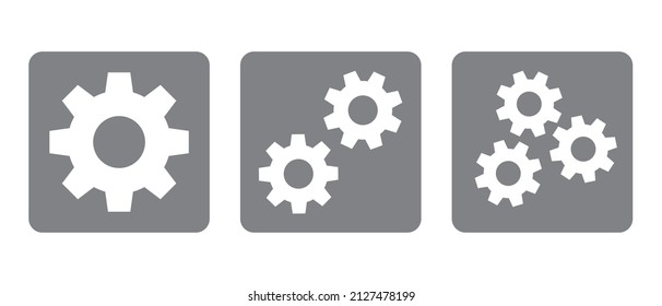 Un conjunto de iconos de engranajes. Personalización, configuración. Vectores.