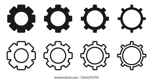 A set of gear icons. Vector. 