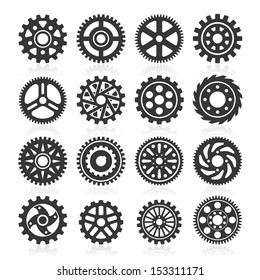 Set of gear icons. Vector illustration