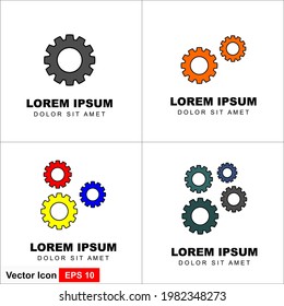 Set a gear logo design concept, gear logo icon on white background.