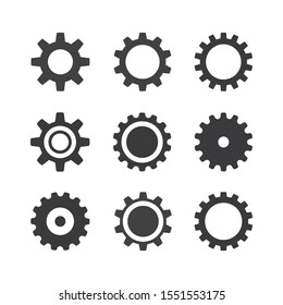 set of gear logo template vector icon illustration design