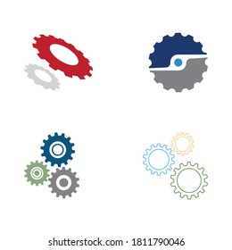 Set Gear Logo Template vector icon illustration design