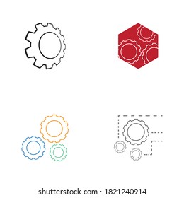 Set Gear Logo Template vector icon illustration design