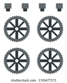 Set of gear reducers for quadcopter vector illustration in a flat design