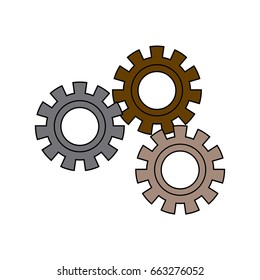 set gear wheel cog cooperation teamwork concept