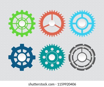 Set of gear wheel icons. Vector illustration