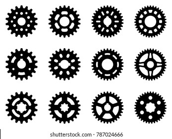 Set of gear wheel icons. Vector illustration