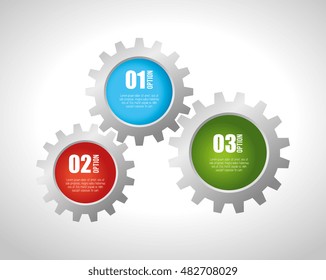 set gear wheel team work design isolated
