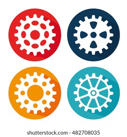 set gear wheel team work design isolated