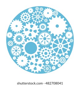 set gear wheel team work design isolated
