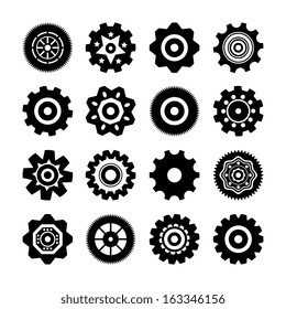 Set of gear wheels icons vector illustration isolated