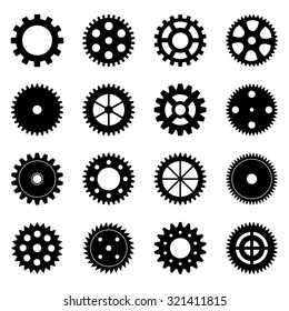 Set of gear wheels, vector illustration