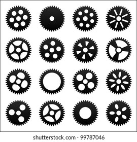Set of gear wheels. Vector illustration.