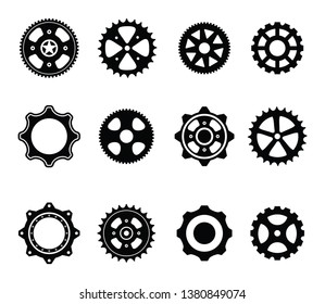 Set of gear wheels vector image icons