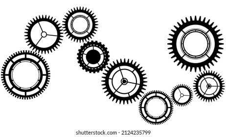 set of gears and cogwheels machinery equipment