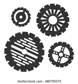 set of gears with different shapes