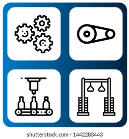 Set of gears icons such as Gears, Pulley, Automatic , gears