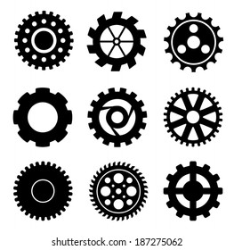 Set of gears icons. Vector illustration.