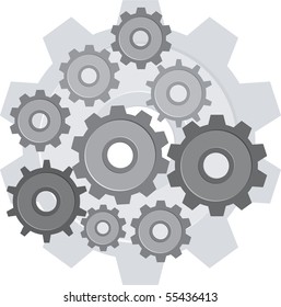 Set of gears  isolated on white