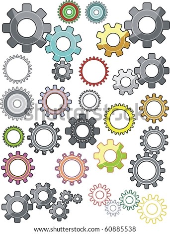 set of gears/ isolated on white